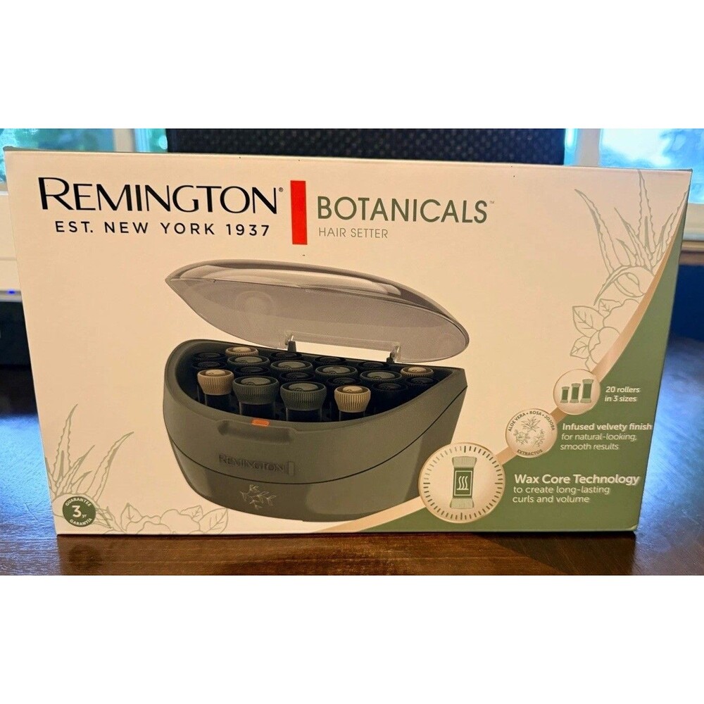 NIB Remington Botanicals Hair Setter Hot Rollers 20/3 Sizes Ceramic Ionic Case